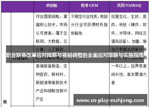 职业联赛改革应对降薪与赛制调整的全面应对策略与实施指南